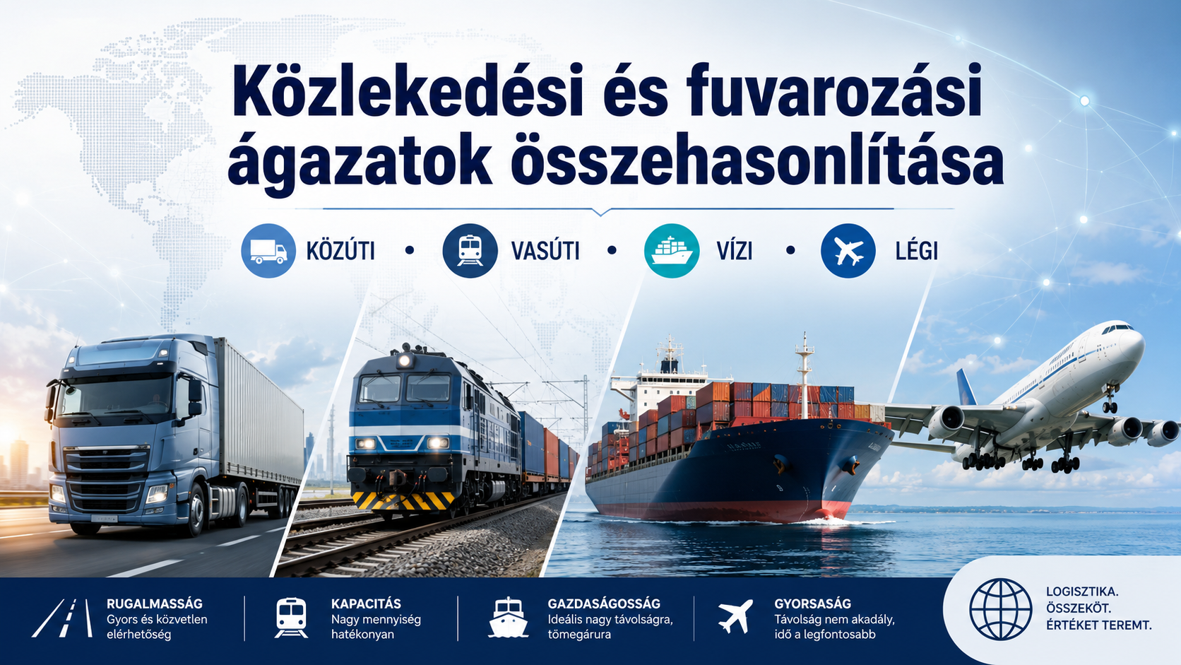 közlekedési alágazatok összehasonlítása