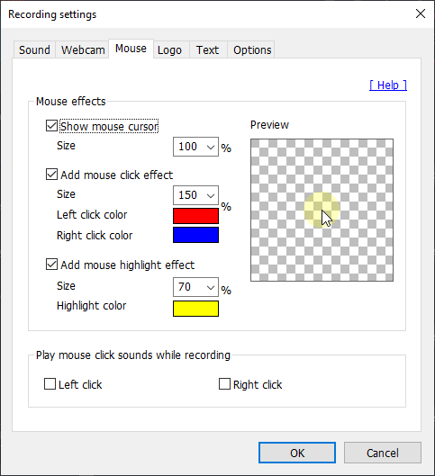 Mouse settings