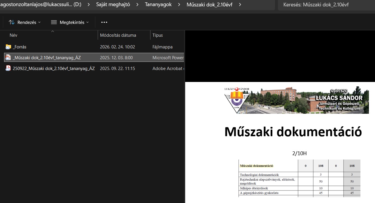 Tananyag prezentáció
