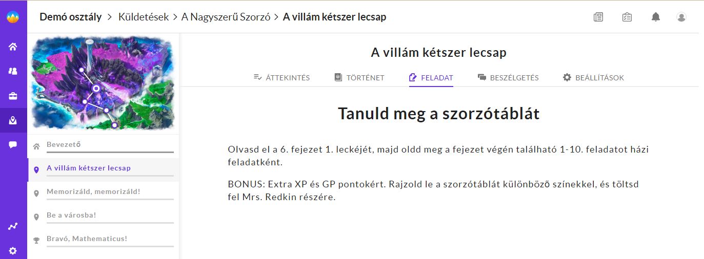 Classcraft demo osztály