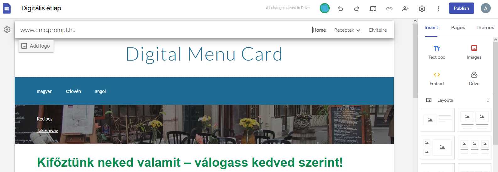 google sites screenshot