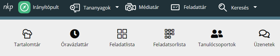 Az NKP kezelőfelülete