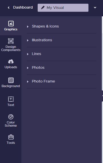Piktochart dashboard