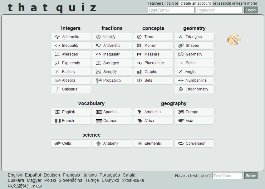 that quiz homepage