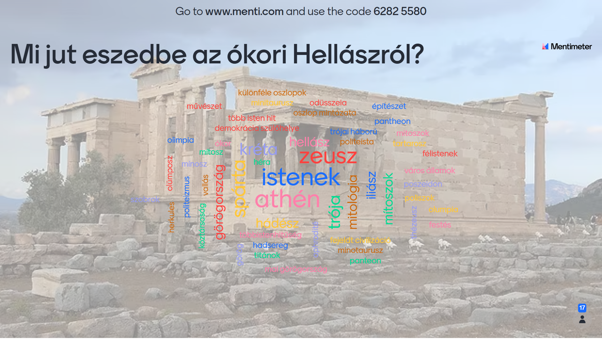 Mentimeter szófelhő