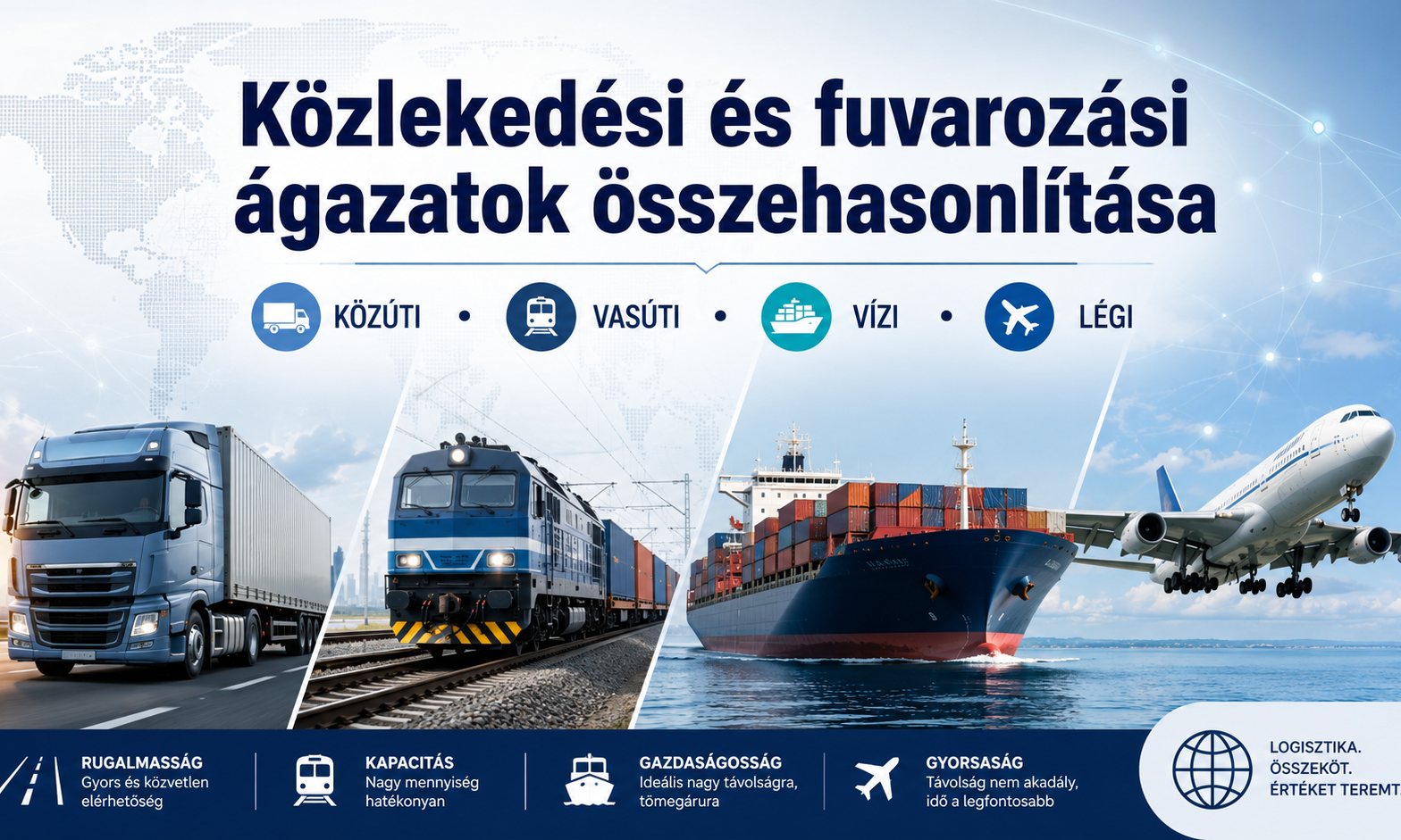 közlekedési alágazatok összehasonlítása